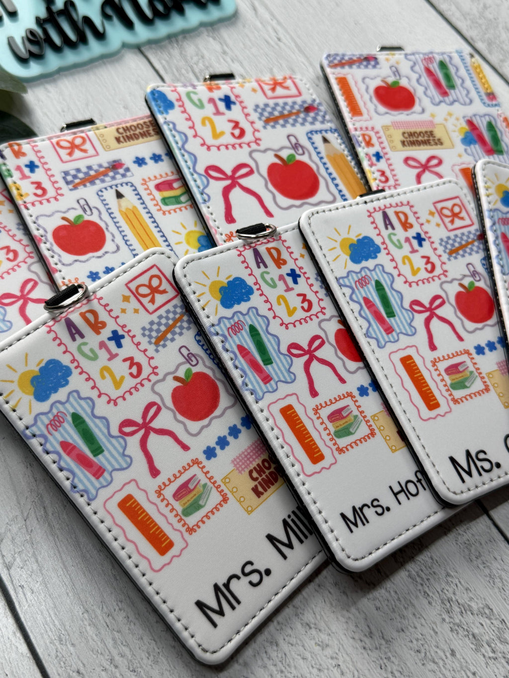 Personalized Teacher ID Badge Holder | Custom Classroom Card Case, Back-to-School Accessory