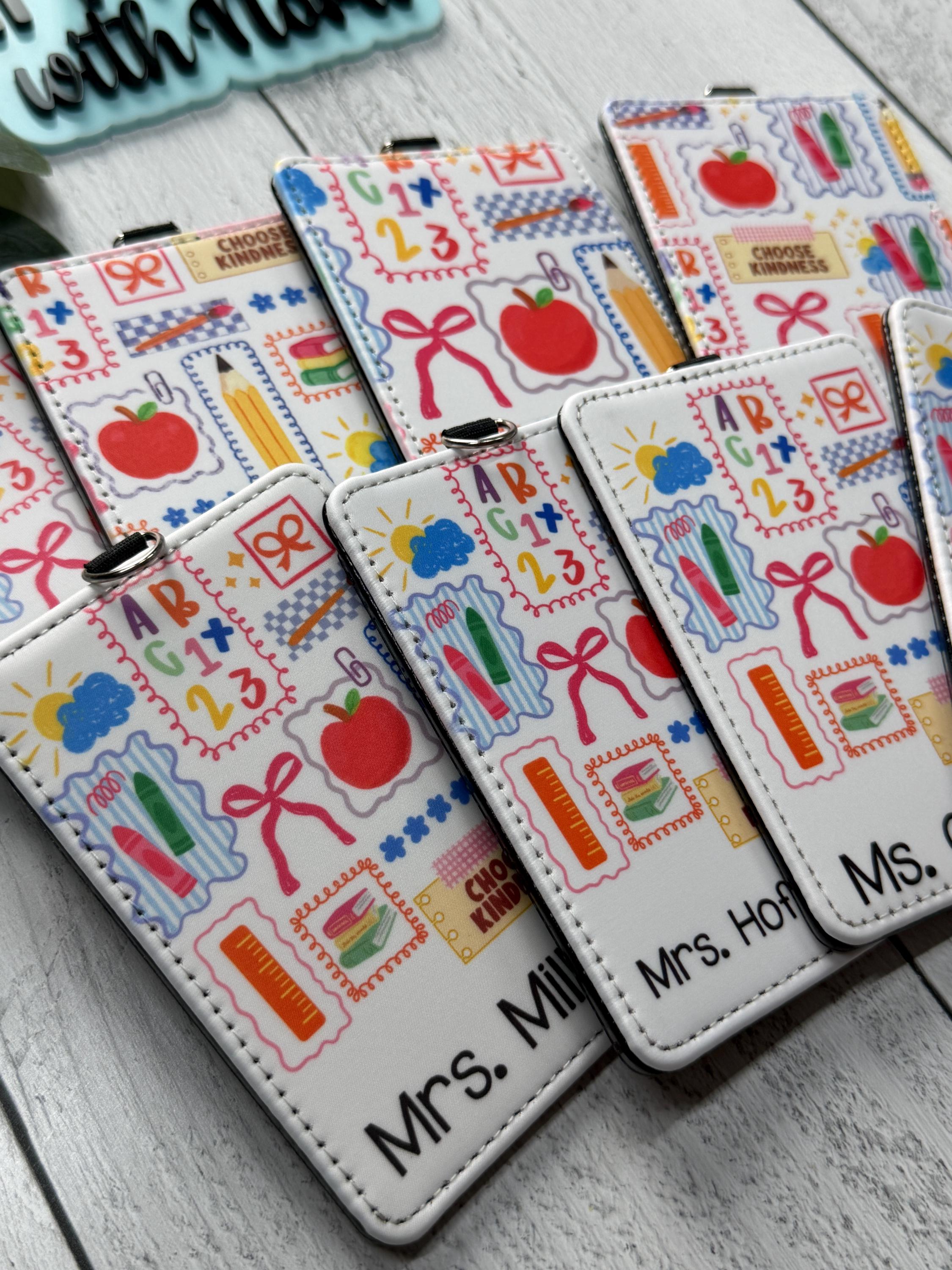 Personalized Teacher ID Badge Holder | Custom Classroom Card Case, Back-to-School Accessory
