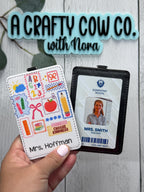 Personalized Teacher ID Badge Holder | Custom Classroom Card Case, Back-to-School Accessory