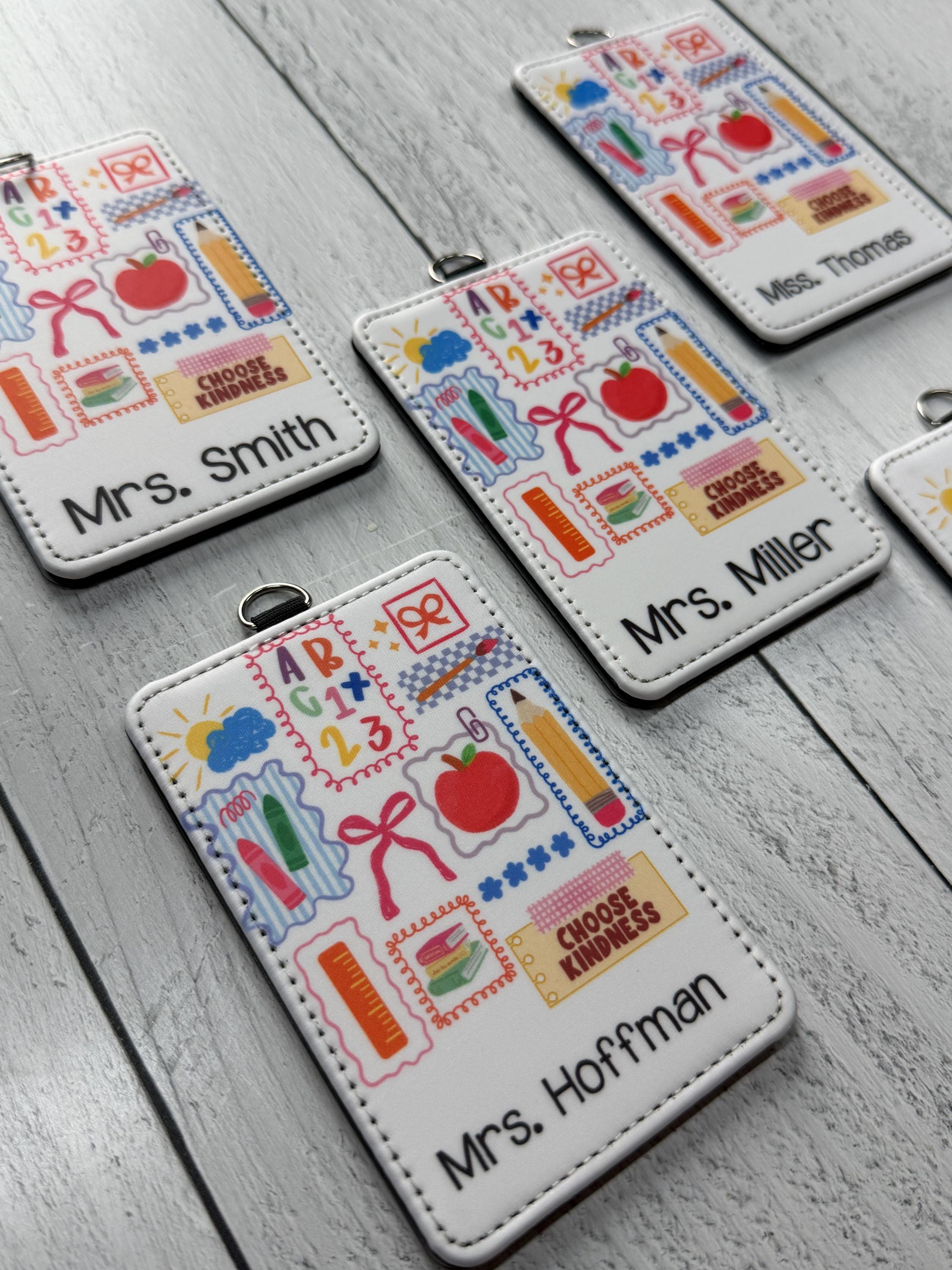 Personalized Teacher ID Badge Holder | Custom Classroom Card Case, Back-to-School Accessory