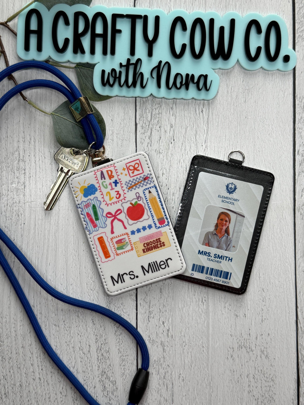 Personalized Teacher ID Badge Holder | Custom Classroom Card Case, Back-to-School Accessory