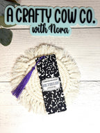 Personalized Composition Book Metal Bookmark | Reader Gift, Durable Tassel (5 x 2 in)